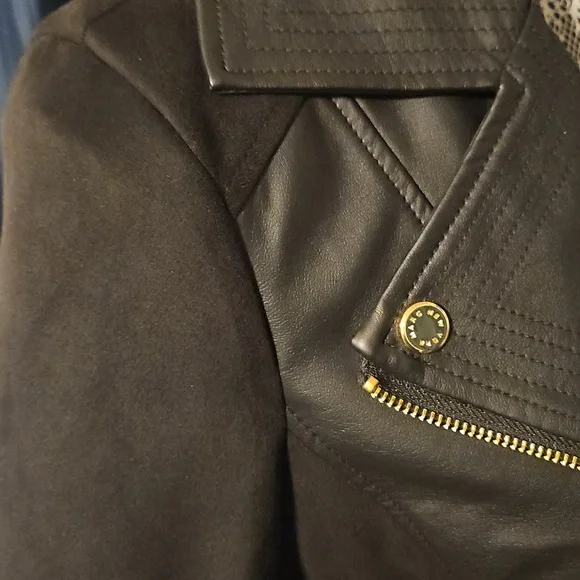 Marc New York Black Faux Leather Biker Jacket sz Small - Picture 4 of 13